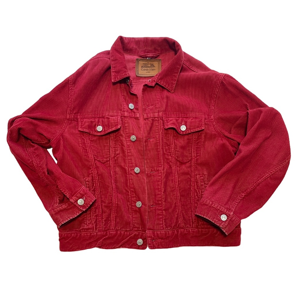 Vintage Calvin Klein 90's Red Corduroy Jacket (Rare!)